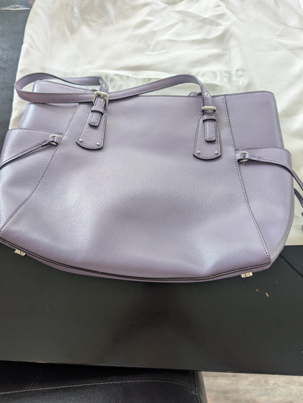 New! Michael kohrs Lavender Leather Tote Bag - Women's Everyday Shoulder Bag